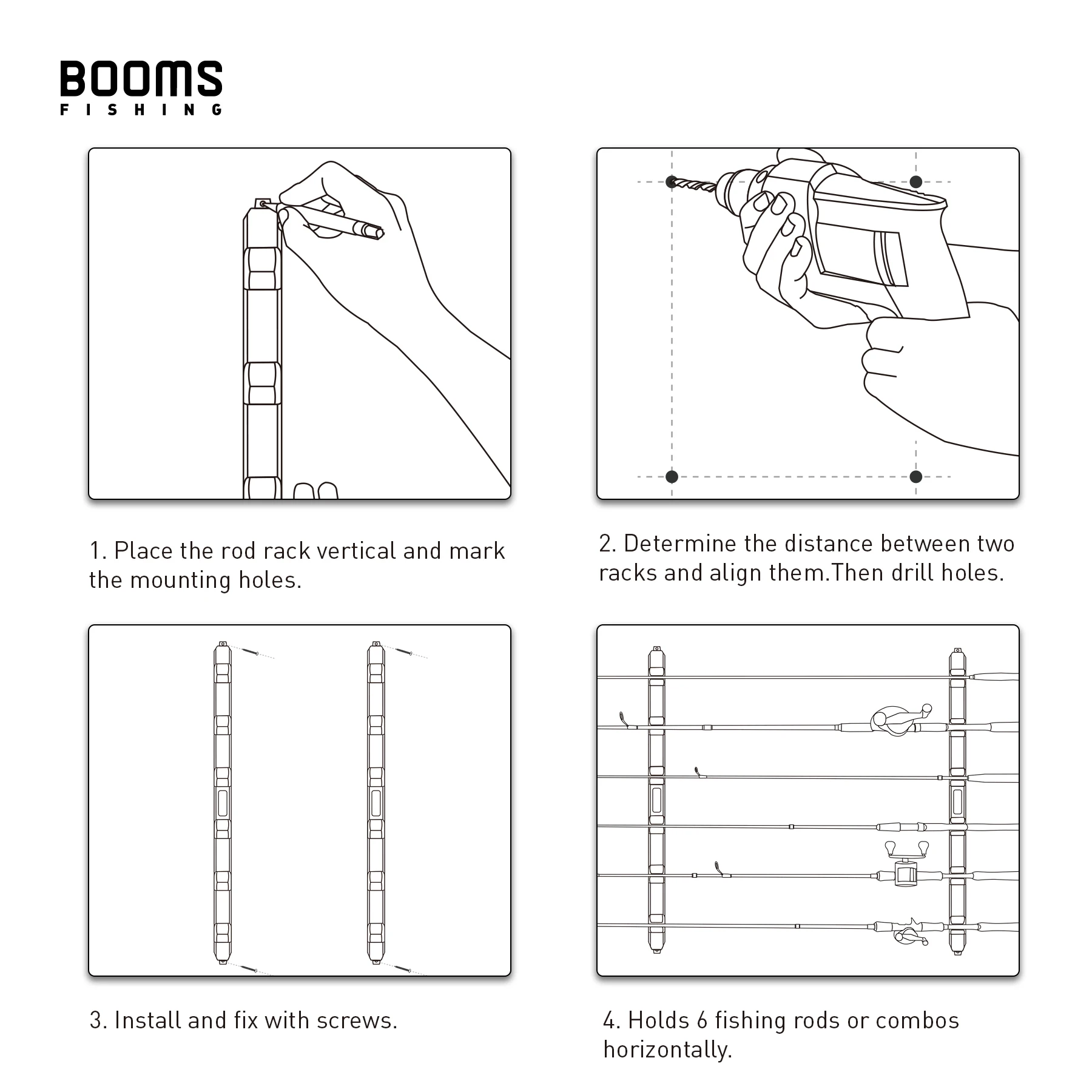Booms Fishing WV5 – Soporte de pared para cañas de pesca - imagen 5