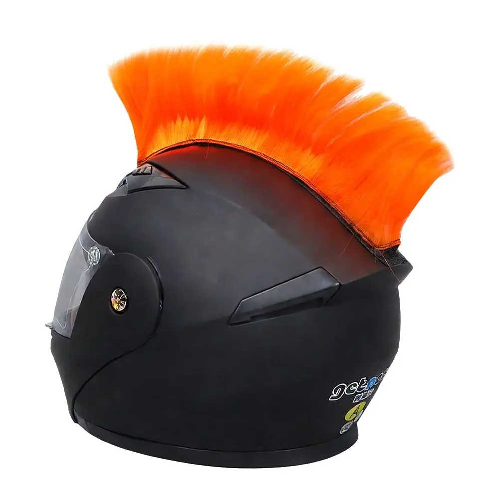 Divertida peluca Universal Mohawk, pelo sintético, pegatinas de decoración para casco de Motor, peluca creativa para exteriores - imagen 2