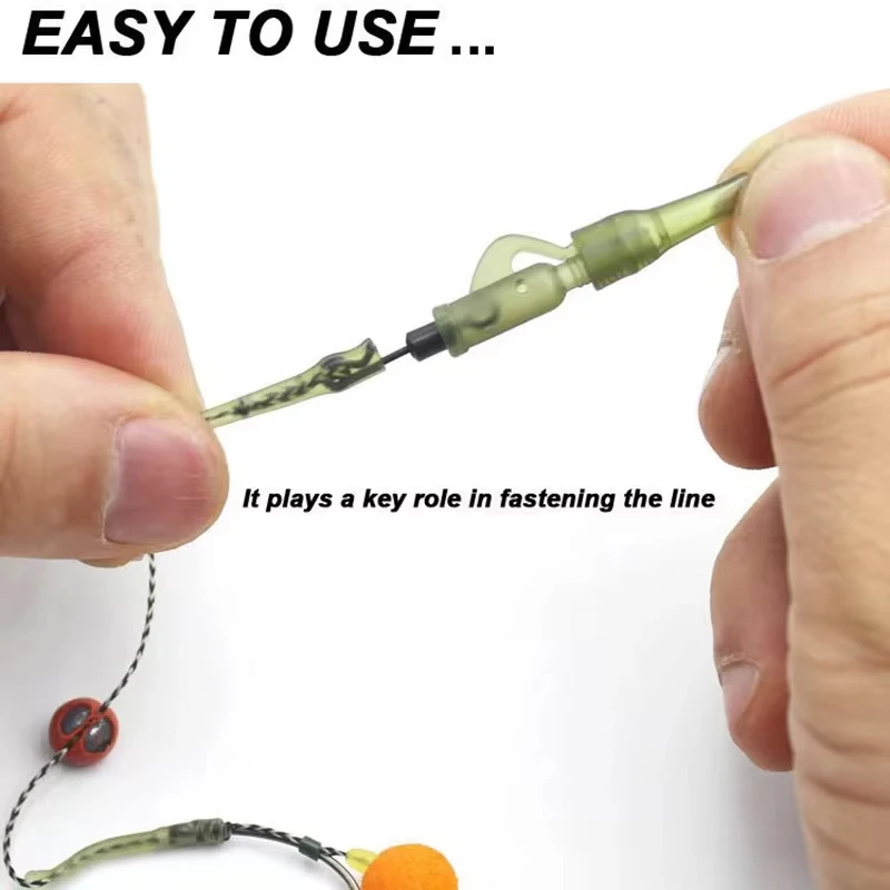 40 unids/lote accesorios de pesca de carpa Clip de plomo cambio rápido cola giratoria mangas antienredos de goma para aparejos de pesca de carpa - imagen 4
