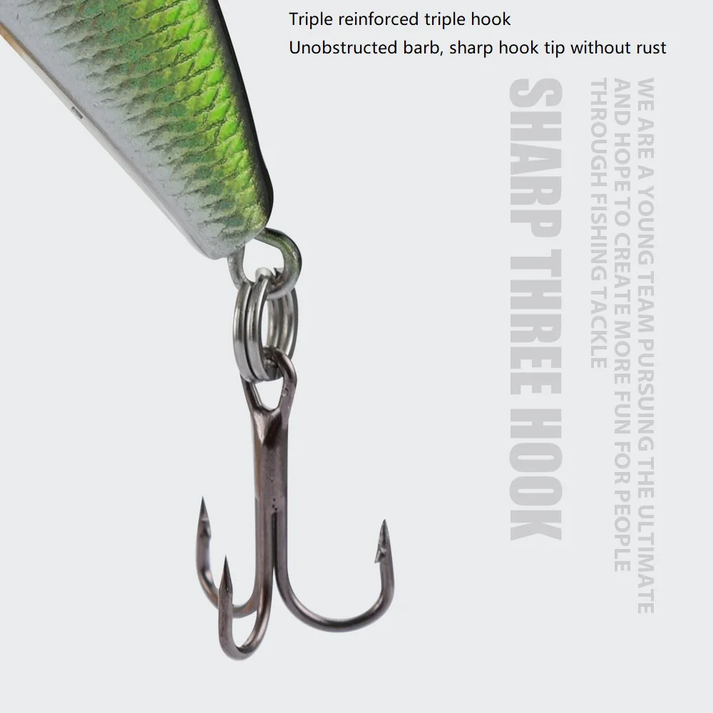 Señuelo de Pesca Minnow, cebo duro de 55mm/5,5g, anzuelo triple, SwimBait, 1 unidad - imagen 5