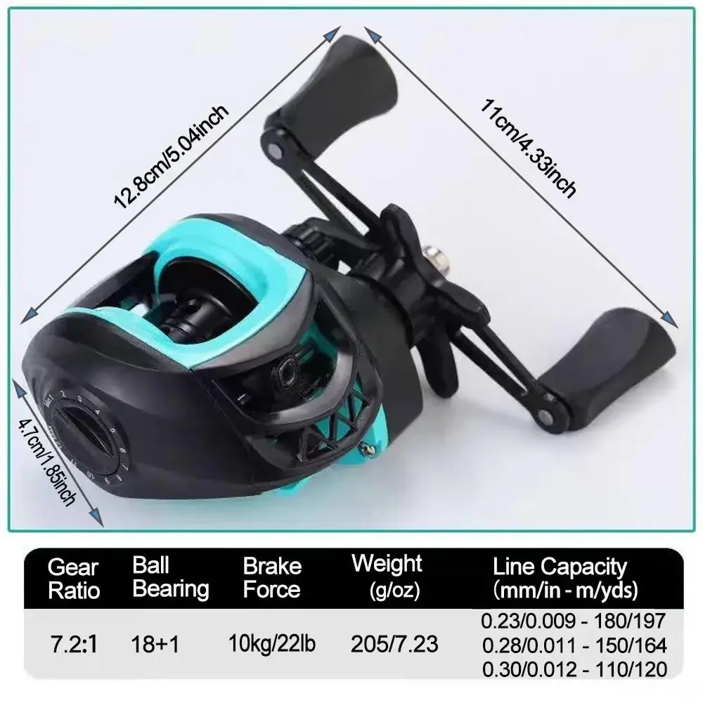 Caña de pescar ultraligera giratoria/señuelo fundido de 4/5 secciones 7,2: 1 juego de carretes de Baitcasting 1,8/2,1 M cebo WT.3.5-14g Mini poste de viaje portátil - imagen 5