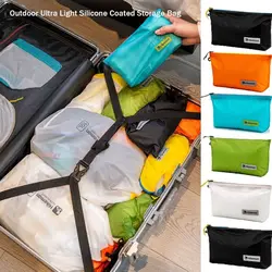 Bolsa de almacenamiento ultraligera para exteriores, bolsa de almacenamiento portátil recubierta de silicona para acampar y viajar, bolsa de clasificación de ropa impermeable 15D