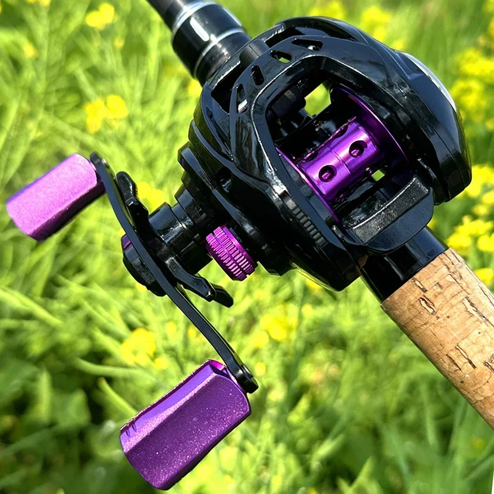 Ghotda-carrete de Baitcasting de fundición larga, bobina de Metal de agua dulce, relación de engranaje 7,3: 1, carrete de peso ligero, arrastre de 8 KG, bobina de pesca de fundición de carpa - imagen 5