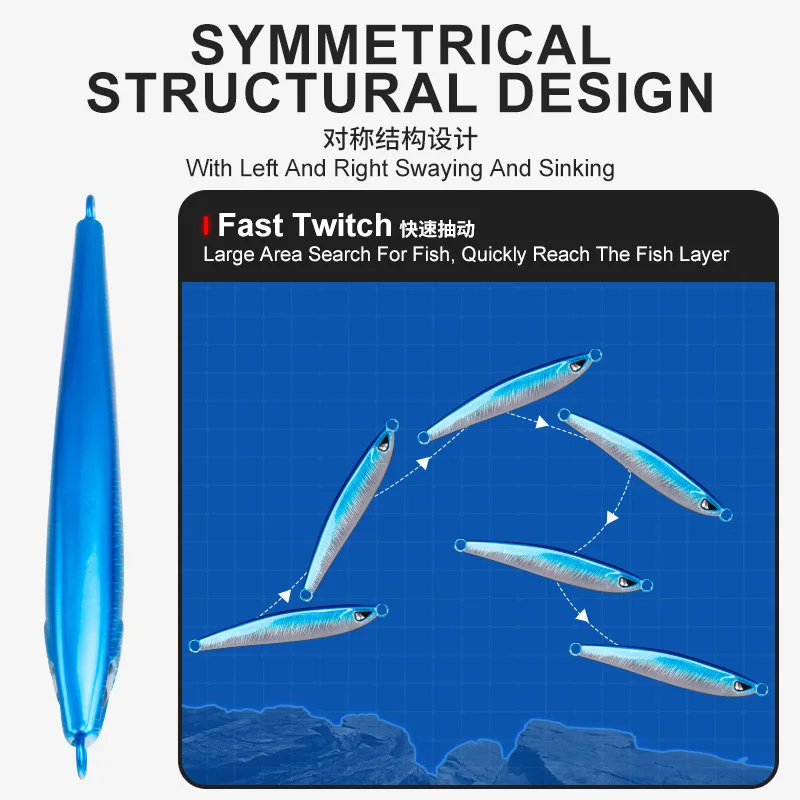 OBSESSION-Cebo duro luminoso J127 para pesca en agua salada, Jigging señuelo de Metal que se hunde, 60g, 80g, 100g, 120g - imagen 4