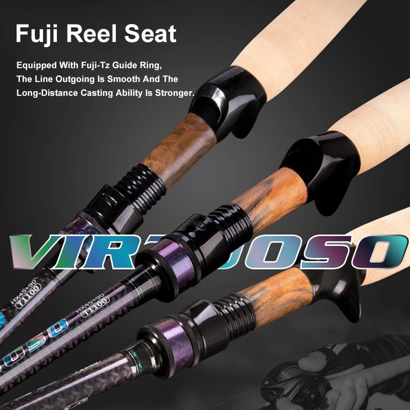 PURELURE VIRTUOSO 1-delige hengel Spinning Baitcasting hengel 6.1ft ML M 1 sectie Hoge gevoeligheid Carbon hengel Bass Competitie - imagen 4