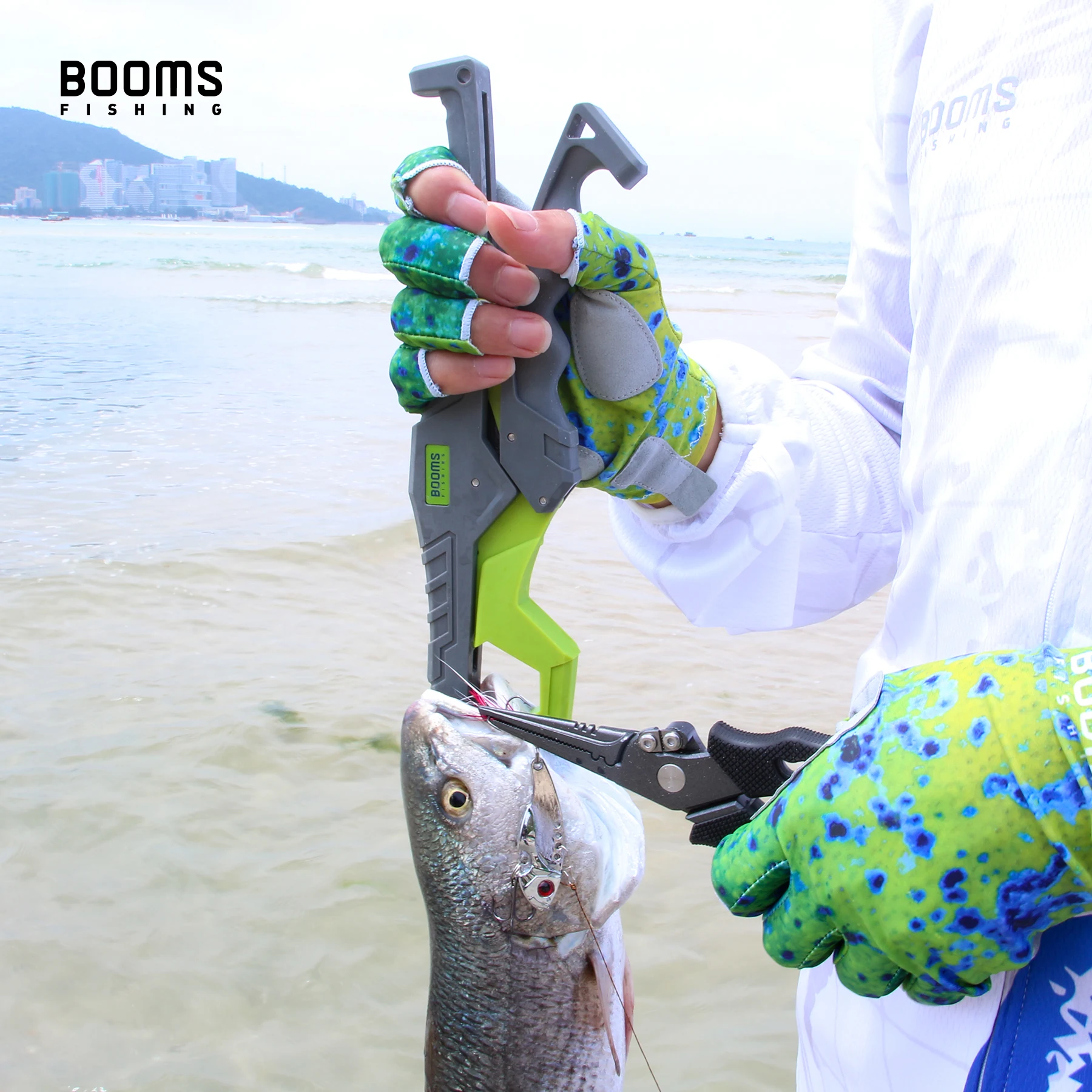 Booms Fishing-Alicates de pesca F03G05, juego de agarre para pescado, herramientas para quitar anzuelos de nariz larga de 23cm, tijeras cortadoras de línea de pinza de acero inoxidable - imagen 5