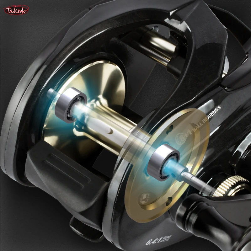 Carrete de pesca TAKEDO SW300H Baitcast, arrastre máximo de 15KG, 6,4:1, carrete de pesca de lanzamiento, carrete de perfil bajo, carrete de pesca de alta velocidad para lubina - imagen 5