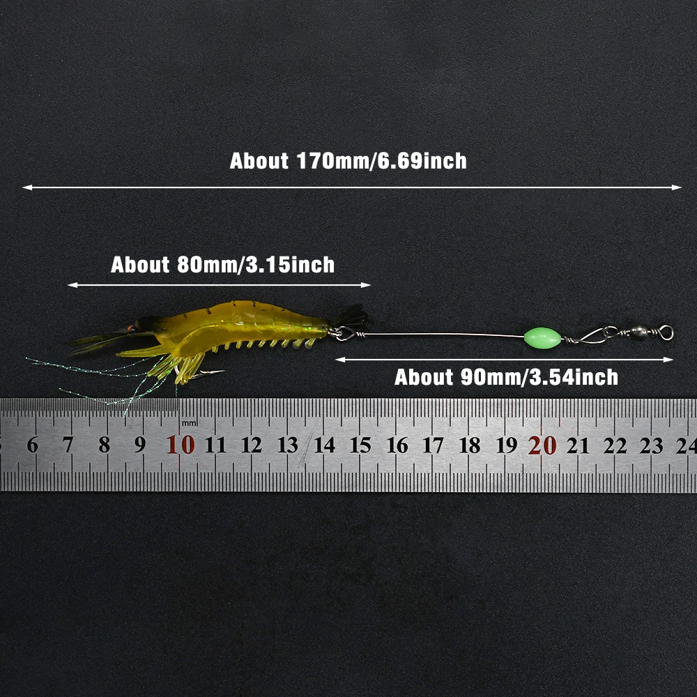MNFT 2 unids/caja cuentas luminosas señuelos tipo Gamba suave Pesca cebo Artificial Isca aparejos de Pesca Ascesorios Pesca - imagen 2