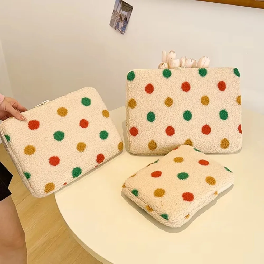 Nueva funda para portátil de lunares de colores, funda de felpa para portátil de 11/13/15 pulgadas, funda protectora ultrafina a prueba de golpes para tableta, regalo