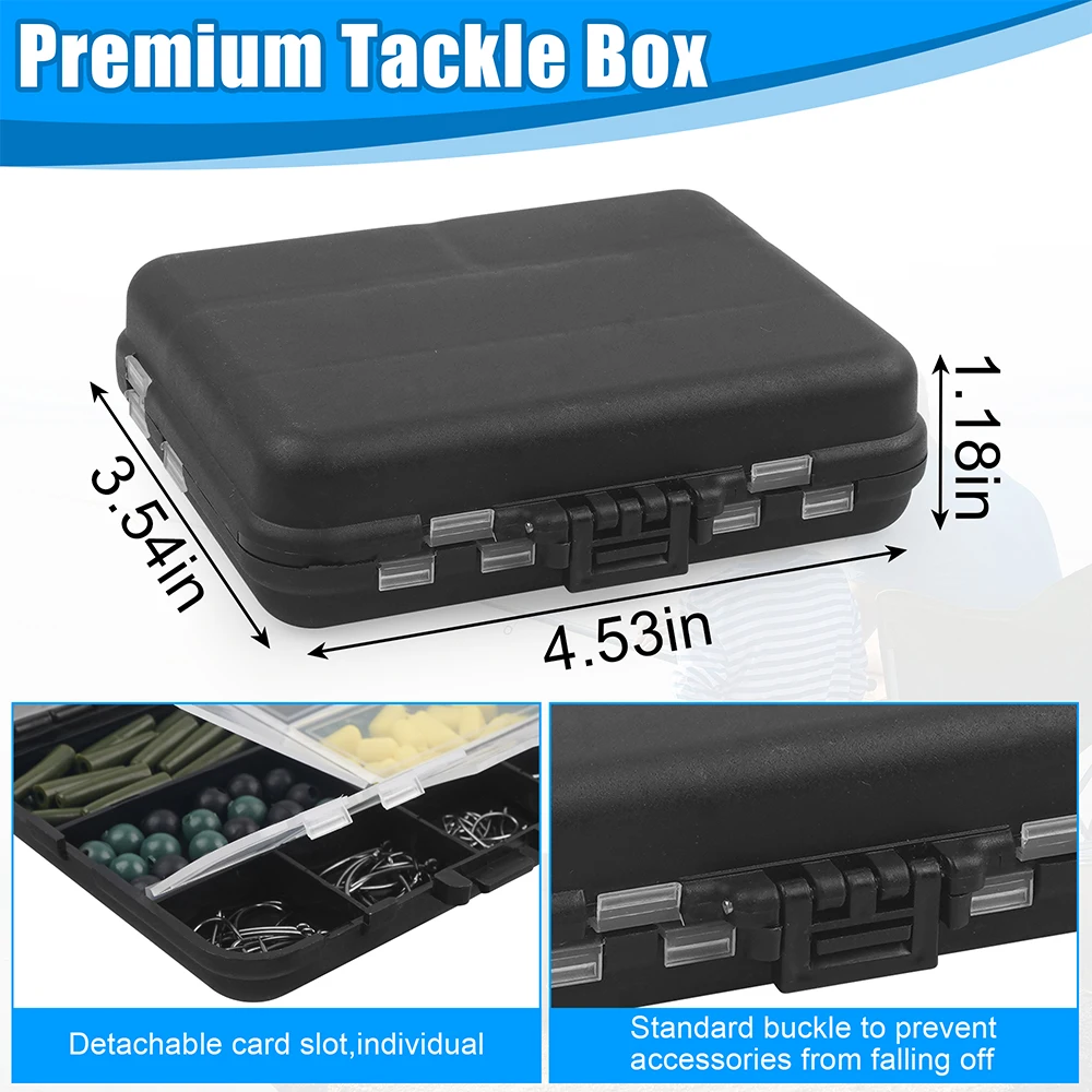 Kit de fabricación de aparejos de pesca de carpa, 246 Uds., incluye anzuelos sin púas, giratorios, Clips de seguridad, mangas de tubo de goma, varios accesorios para aparejos de carpa - imagen 5