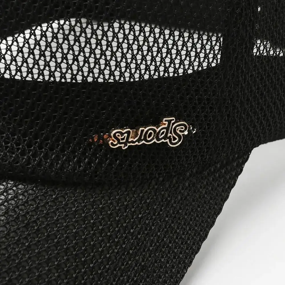 Gorra de béisbol de malla con letras de secado rápido, gorra Snapback transpirable ajustable, gorras de malla deportivas ligeras translúcidas para exteriores - imagen 4