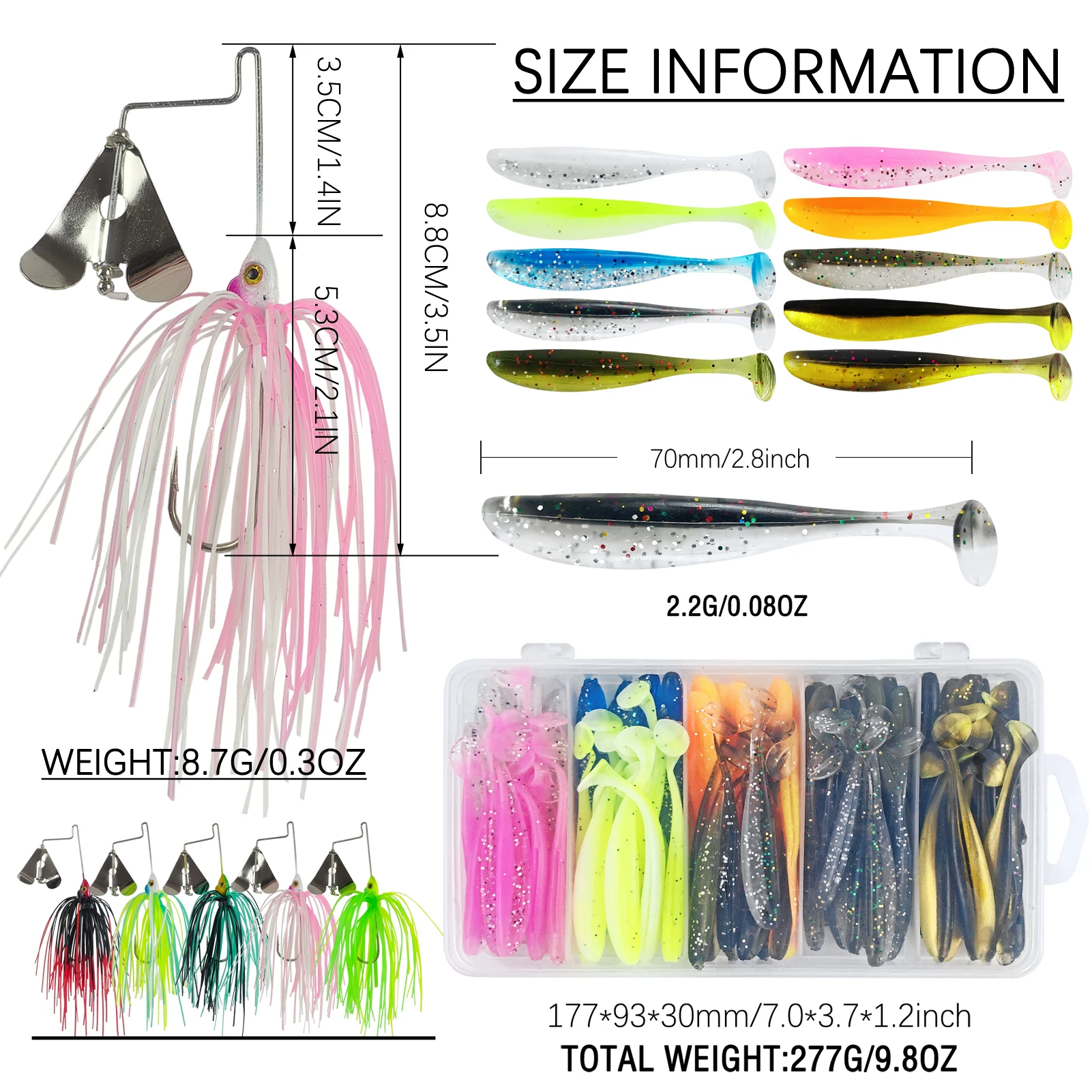 Buzzbaits y Spinnerbaits FREE FISHER con hoja giratoria para pesca - imagen 2