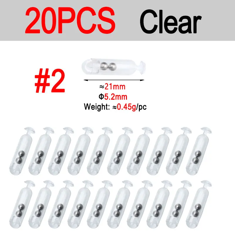 20pcs Size 2 Clear
