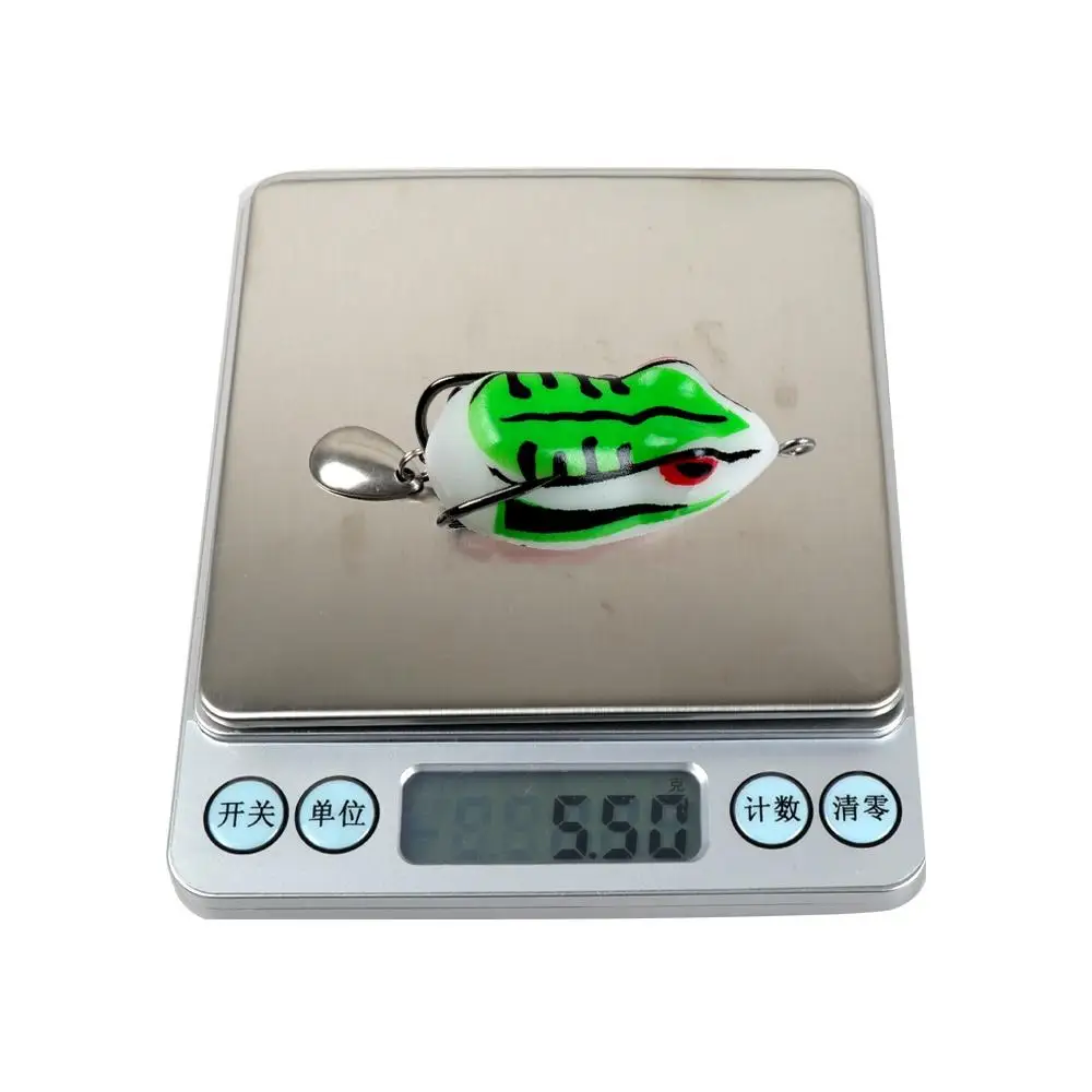 Señuelo de rana suave de 4cm/5,5g, Mini señuelo de pesca de rana, anzuelos dobles, cebo Artificial de Rayo de agua superior, 5 cajas de piezas - imagen 3