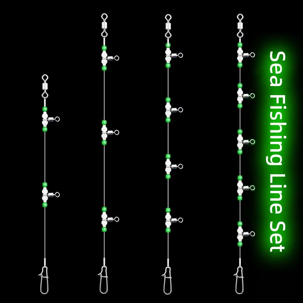 NUNATAK 304 broches de cuerda de acero inoxidable conector de pesca fuerte grupo de pesca luminoso juego de sedal de pesca barco de mar broche de pesca