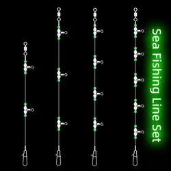 NUNATAK 304 broches de cuerda de acero inoxidable conector de pesca fuerte grupo de pesca luminoso juego de sedal de pesca barco de mar broche de pesca