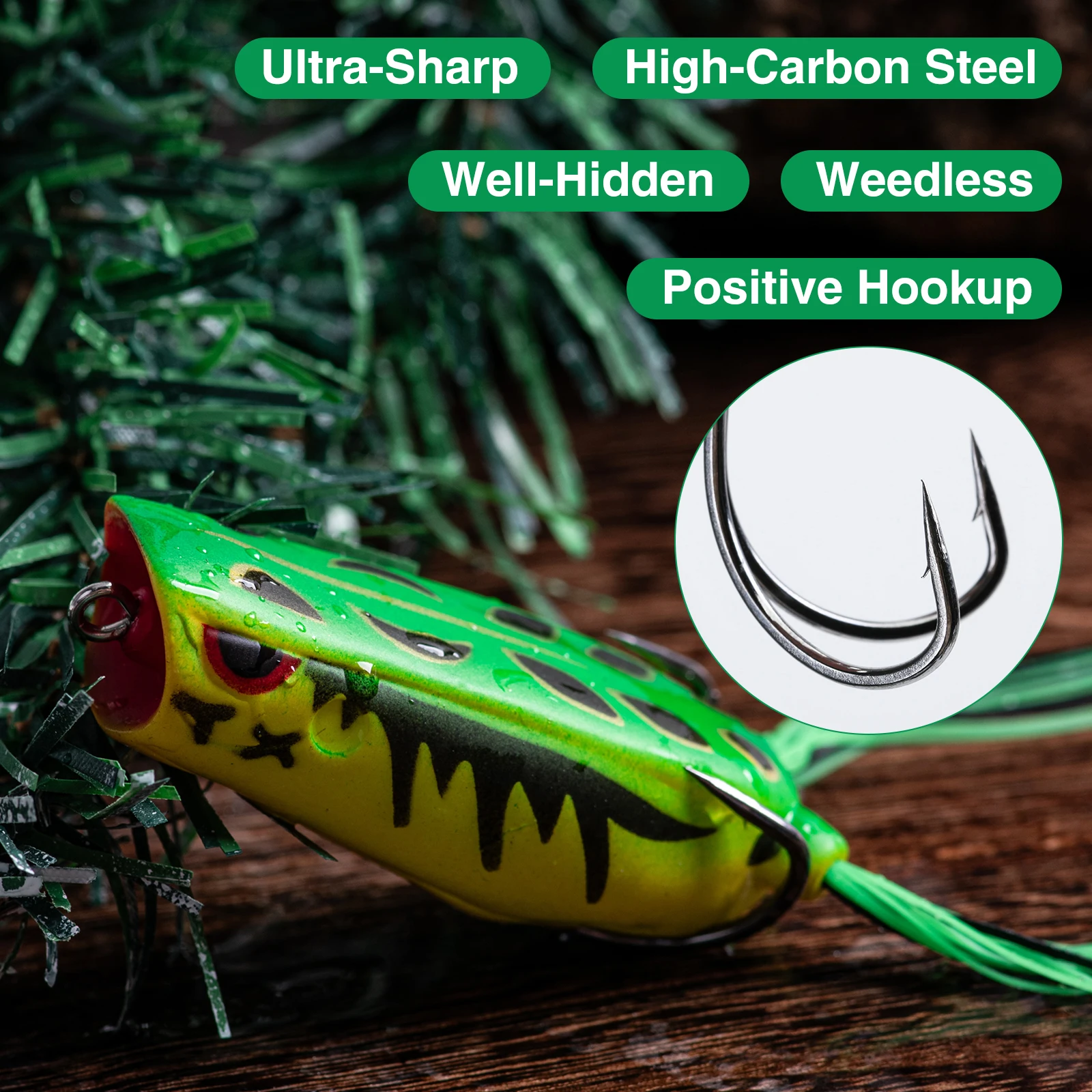 Goture 8 unids/lote cebo de simulación de ranas ojos 3D señuelo de rana Artificial cebo suave Swimbait Pesca Topwater herramienta de cebo entrega rápida - imagen 4