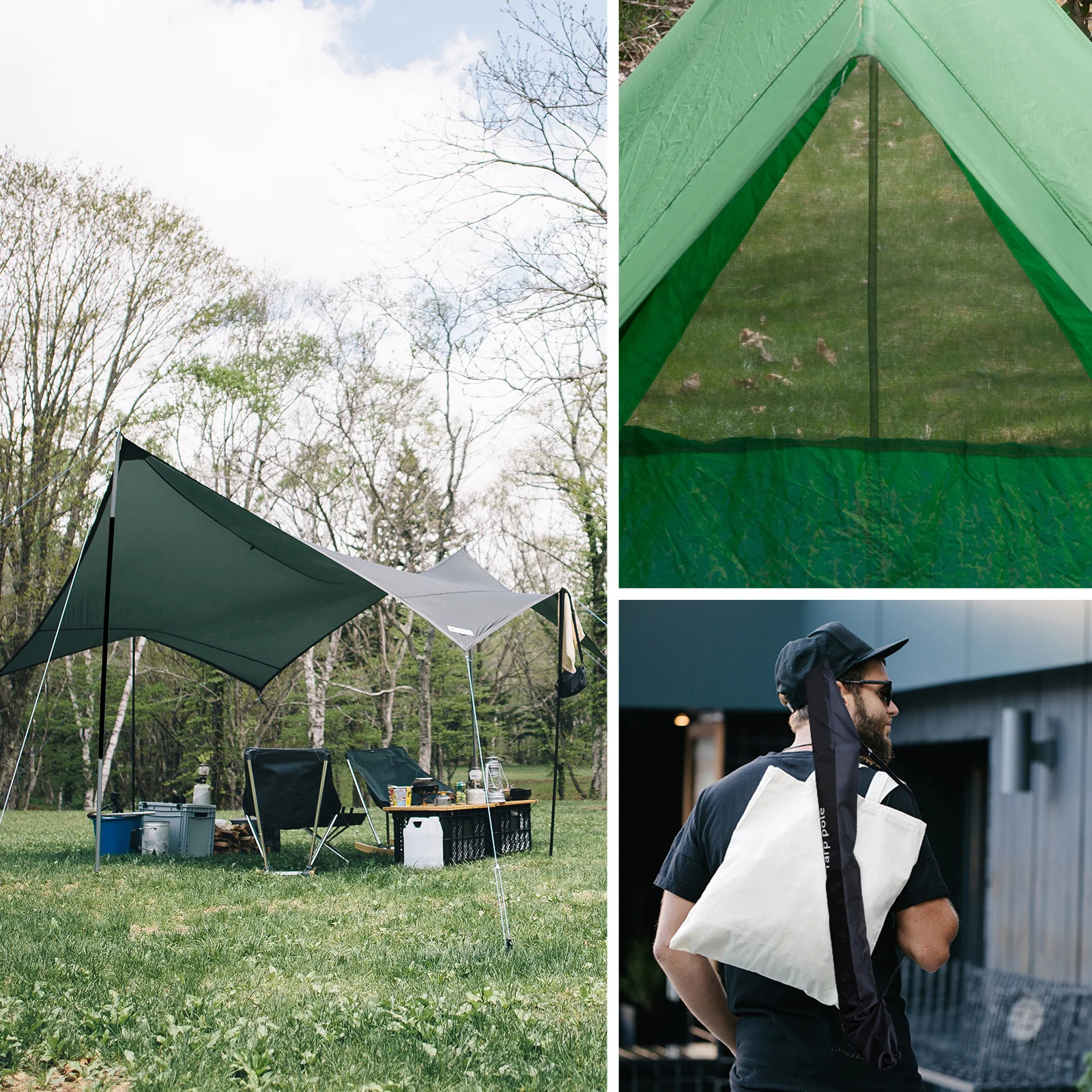 Goture, 1 par, 12 secciones, barra de tienda ligera, 1,8 M, 7705, poste de lona de aluminio, postes de tienda, accesorios con bolsas para acampar al aire libre - imagen 5