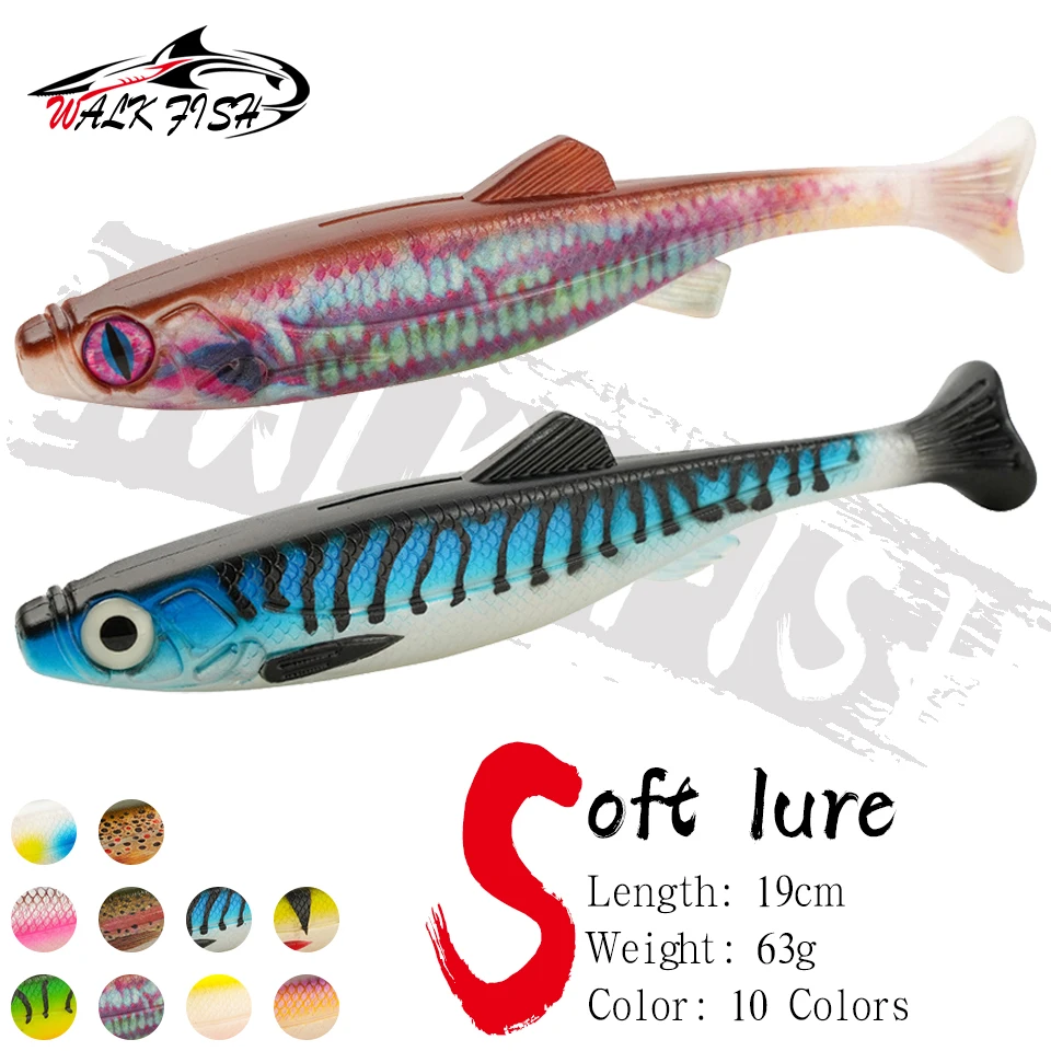 Walk Fish Swimbait vinilo 19cm – Paleta sábalo cola en T para lucio - imagen 2