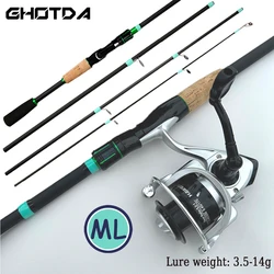 Caña Jigging GHOTDA Fibra Carbono – Kit con Carrete Metal