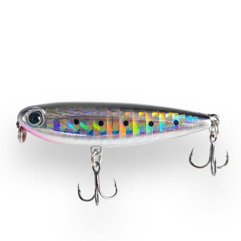 DUODUOYU, 1 Uds., Mini señuelo de pesca con lápiz Topwater, 2,8g/45mm, pequeño perro para caminar, cebo duro Artificial de agua salada, aparejos de pesca de lubina