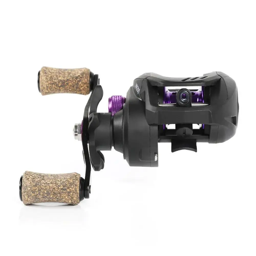 Carrete de Baitcasting de aluminio para agua dulce y salada, herramienta giratoria de arrastre máximo de 8 KG, relación de transmisión 6,5: 1 - imagen 4