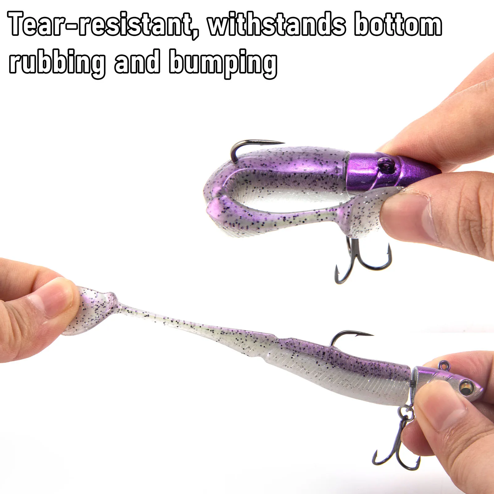 Señuelo de pesca suave con cabeza de anzuelo de 21g con cola de paleta, señuelo de Sandeel, Wobblers de silicona para lubina, Lucio, trucha, perca, agua salada - imagen 3