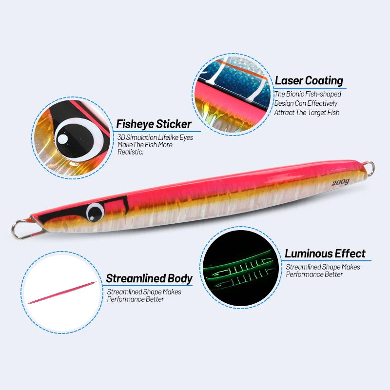 OBSESSION J98 160g 200g pesca luminosa cebo de Jigging de Metal revestimiento láser plantillas duras señuelo agua salada señuelos de plantilla de hundimiento rápido - imagen 3