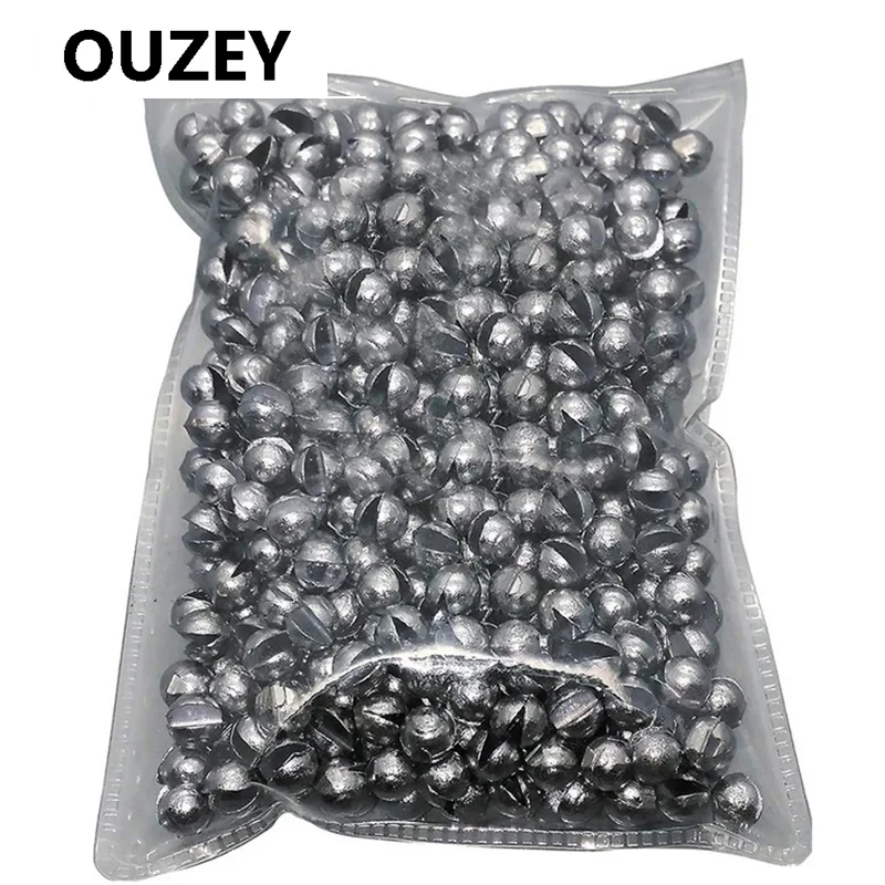 OUZEY 100 Uds. Kit de pesas de pesca de tiro dividido, plomos de pesca redondos extraíbles, pesas de plomo, plomos de huevos de pesca - imagen 5