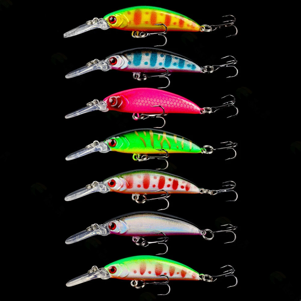Mini señuelos de pesca de pececillo que se hunden, cebo duro Artificial, Crankbait para lubina de agua dulce, equipo de plástico Swimbait, 70mm, 6G - imagen 3