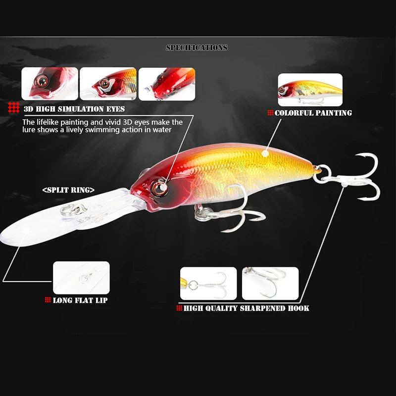 Señuelos de Pesca de pececillos, cebo duro Artificial, Wobbler Swimbait, Crankbait para lubina de mar, aparejos de Lucio, 10cm, 8g, 1 pieza - imagen 4