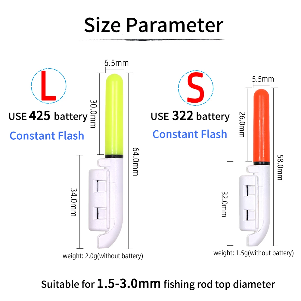 Lionriver caña electrónica de pesca impermeable, palo luminoso, soporte de luz LED rojo y verde, aparejos flotantes extraíbles, pesca nocturna en roca - imagen 2