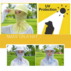 Nuevo Sombrero de cubo con protección solar, gorra para recoger té con flores de ala ancha, sombrero para el sol de secado rápido para acampar y hacer senderismo