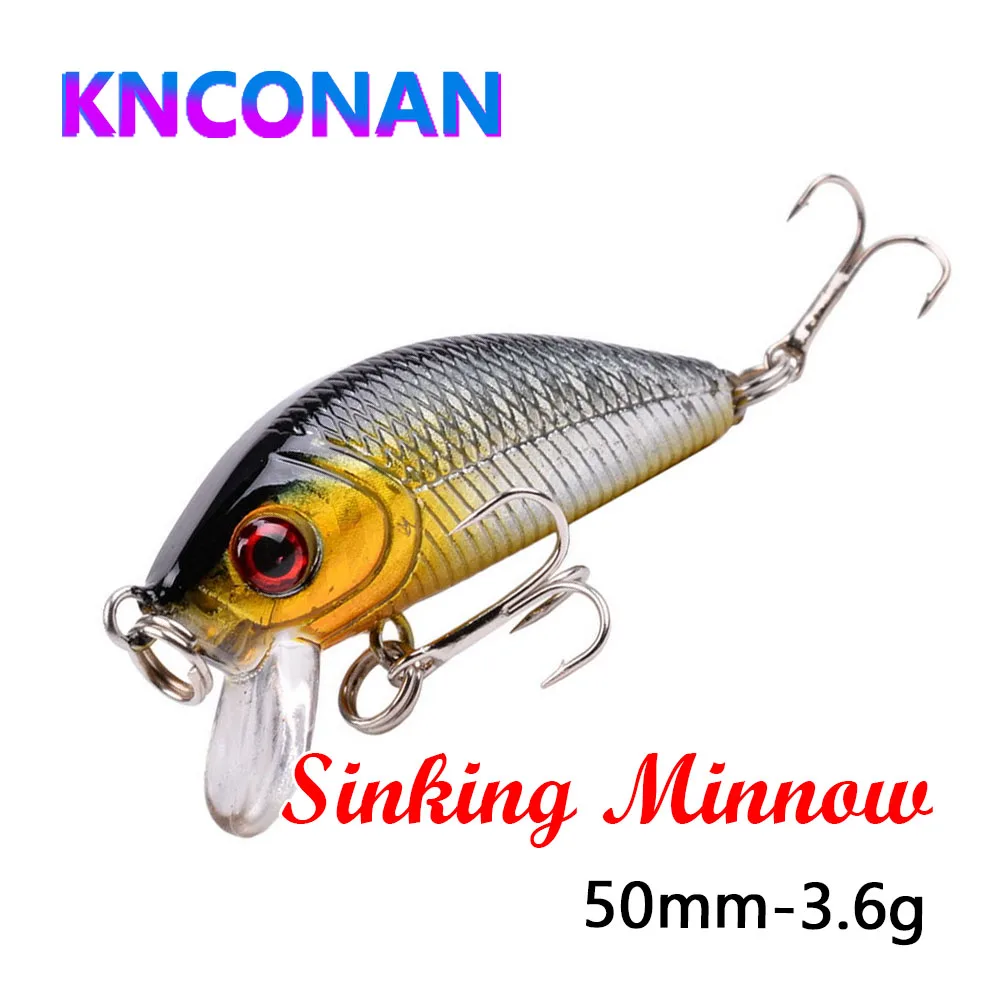 1 Uds señuelo Minnow 5cm 3,6g señuelo de pesca Minnow anzuelos artificiales de calidad Wobbler Crankbait aparejos de señuelo de pesca