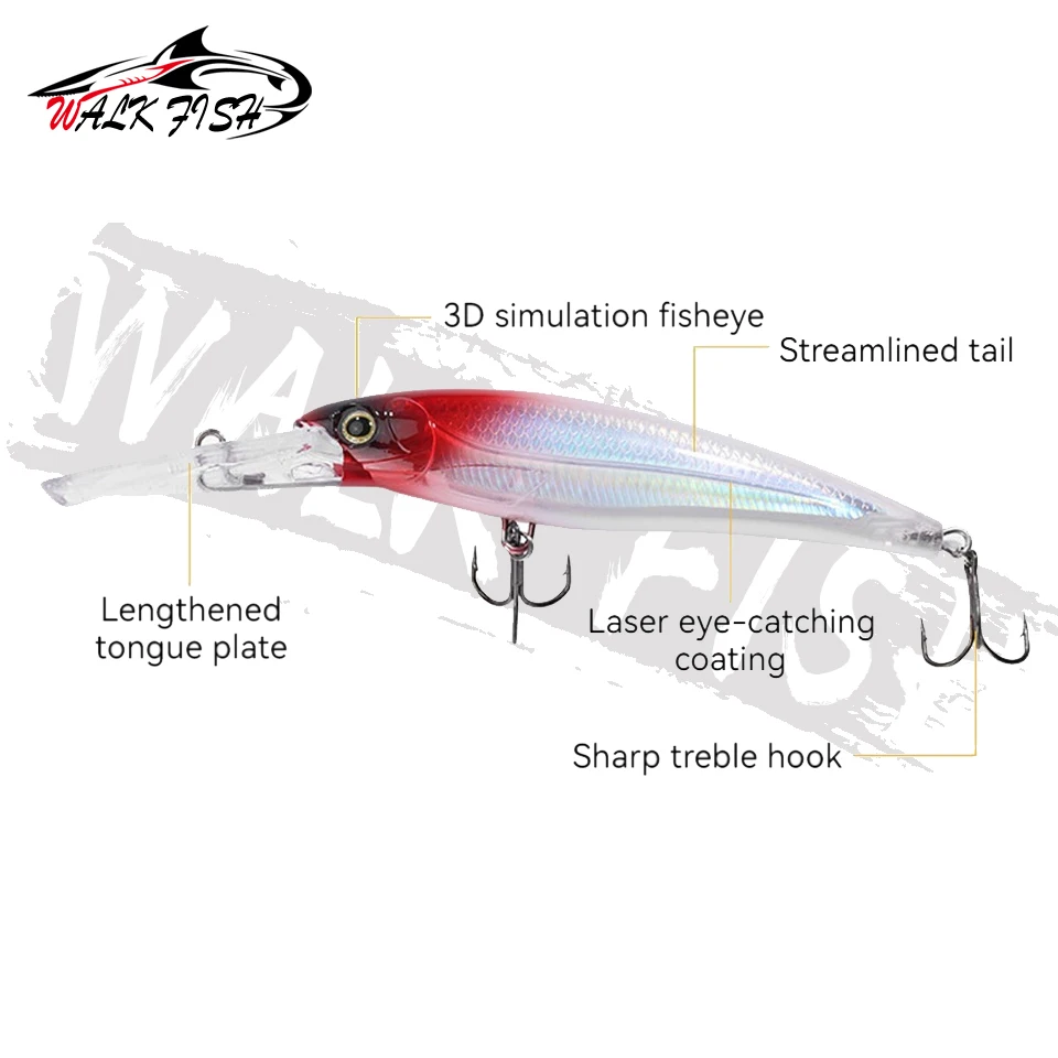 WALK FISH-señuelo duro para Pesca de pececillos, cebo de Pesca para curricán, para buceo profundo, lubina y trucha, 1 piezas, 48g, 70g - imagen 5