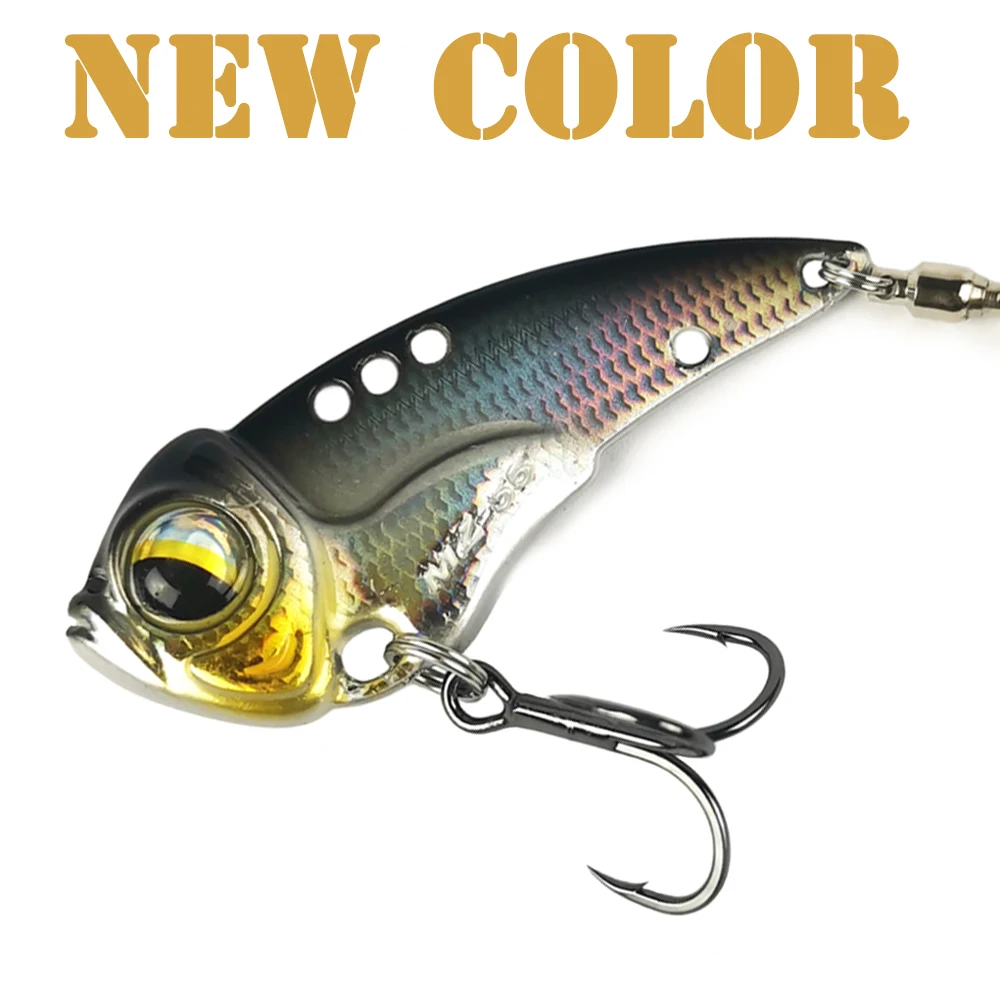 Castfanatic MZ55 MZ60 Metal VIB hoja brillo cigarra señuelo 13g 17g hundimiento cola Spinner cebos Bibe para lubina Pike perca señuelo de pesca - imagen 2