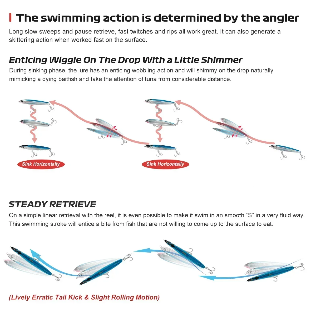 Noeby 1 pieza 185mm 114g hundimiento Stickbait señuelo de pesca lápiz reforzado cebo duro Artificial Señuelos de Pesca de Mar - imagen 5