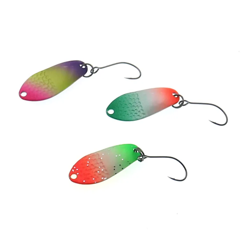 HISTOLURE-señuelo para trucha, 2g, 27mm, Metal, latón, cobre, colorido, Mini cuchara de pesca, cebo, aparejos de corriente de agua dulce para Chub, perca, salmón - imagen 4