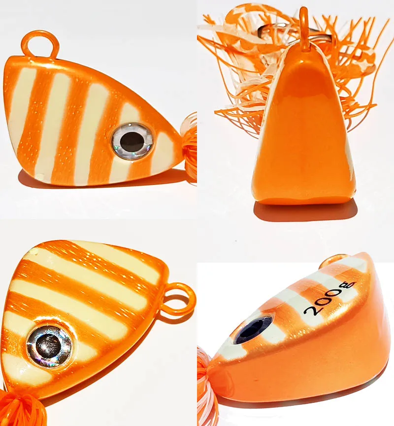 Señuelos de Metal luminosos, 1 unidad, 150g200g250g, Inchiku, señuelos de Jigging, ojos 3D, cabeza de plantilla de plomo, cebos de pesca para barcos - imagen 3