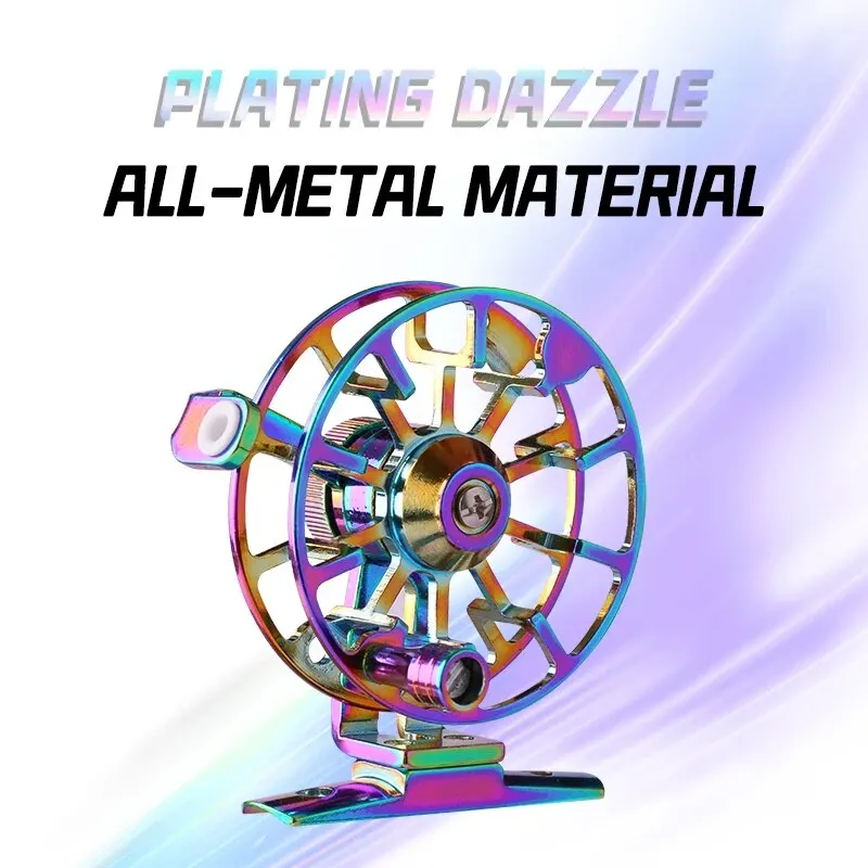 Carrete de pesca de invierno, FD-60 ultraligero de 60mm, totalmente de Metal, Color brillante, hebilla de pez vivo, copa de línea de rueda de alambre, novedad de 2024 - imagen 4