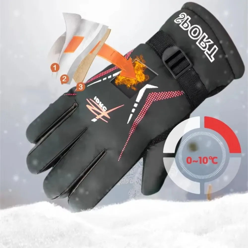 Guantes de invierno antideslizantes de alta calidad, guantes de montar cálidos y gruesos, manoplas de invierno transpirables - imagen 4