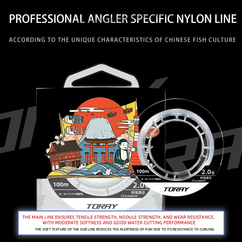 YGKX-sedal de pesca de nailon superfuerte, hilo de monofilamento recubierto de fluorocarbono, Invisible, 100M, Japón - imagen 3