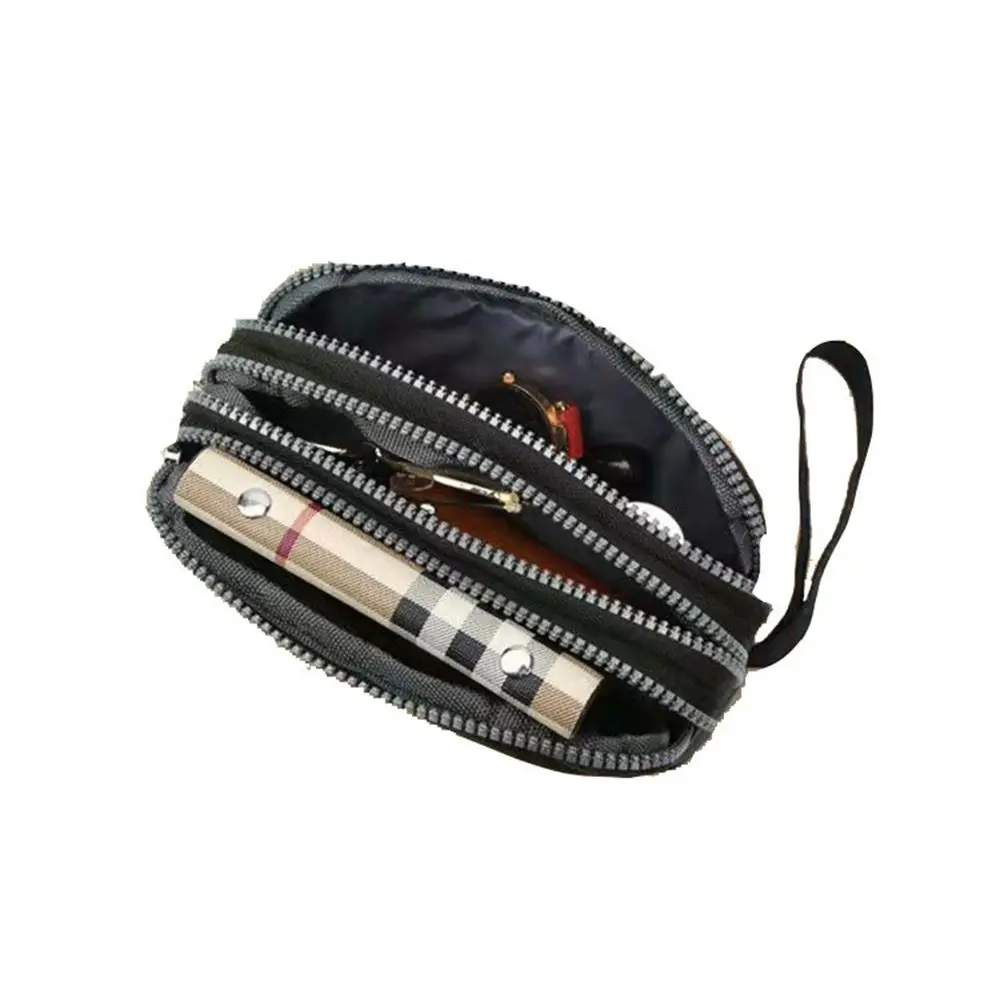 Monedero Universal de tres capas, monedero de tela Oxford de gran capacidad, cartera con estampado de flores impermeable con cremallera - imagen 3