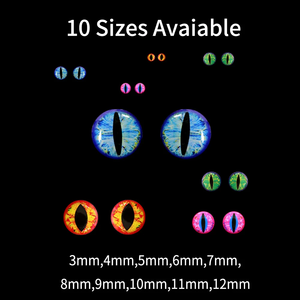 Elllv-señuelo de pesca realista, 200 piezas, 3mm -12mm, 3D, Ojos de dragón, para Kabura Slider, Jigs, Crankbait, Popper, agua salada, Streamer Fly - imagen 3