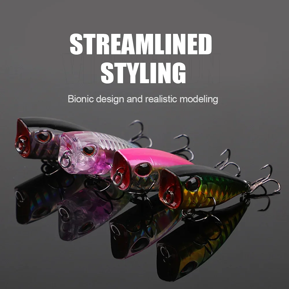 Topwater Popper cebo duro Wobblers artificiales aparejos de pesca de plástico lubina Lucio flotante superficie oscilante señuelo de pesca - imagen 4