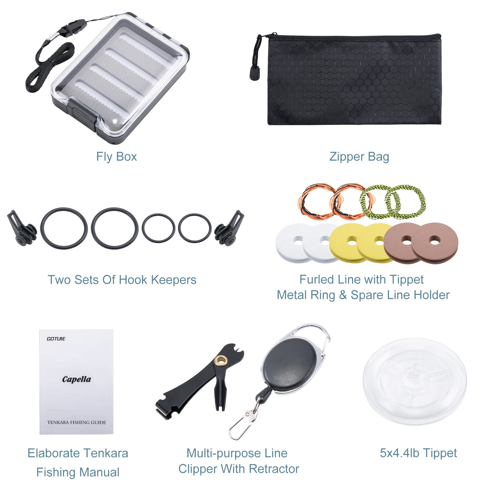 Goture-Juego de cañas telescópicas para pesca con mosca, Kit Tenkara IM8 + 10 fibra de carbono, 12 pies/3,6 M, aparejos de pesca de viaje con bolso, regalos para hombres - imagen 5