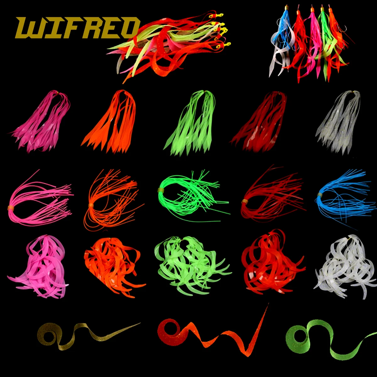 Remolque de falda de pulpo de silicona, cebo giratorio de goma, anzuelos de agua salada, piezas deslizantes de Material de pesca, venta al por mayor - imagen 5