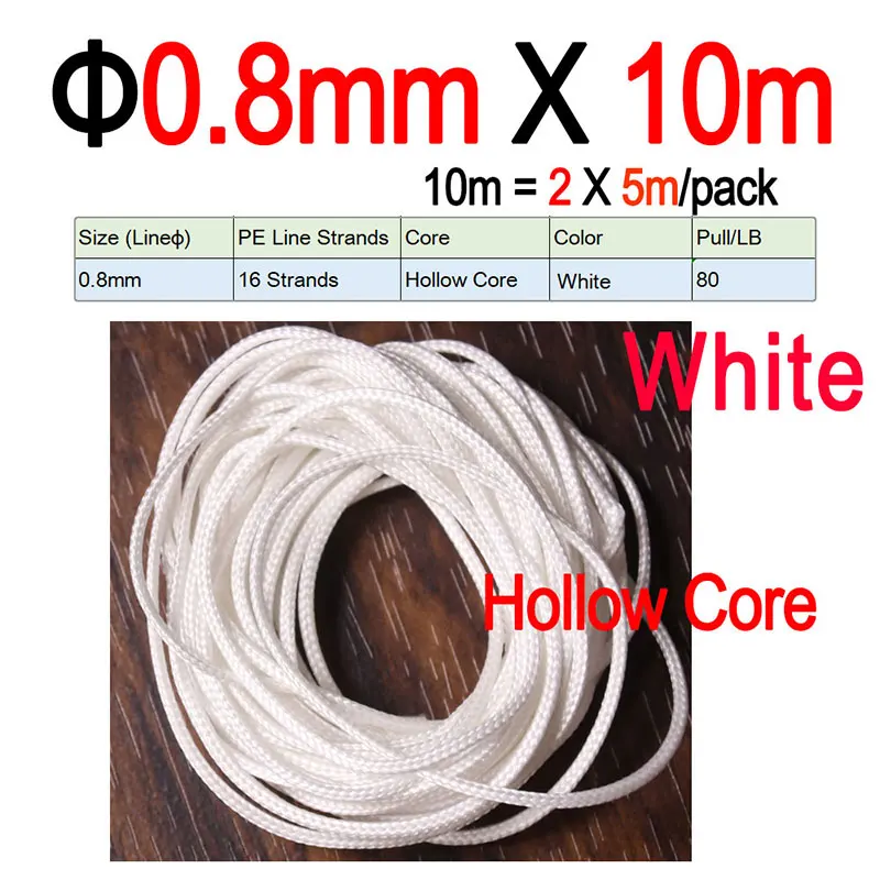 0.8mm X10m White