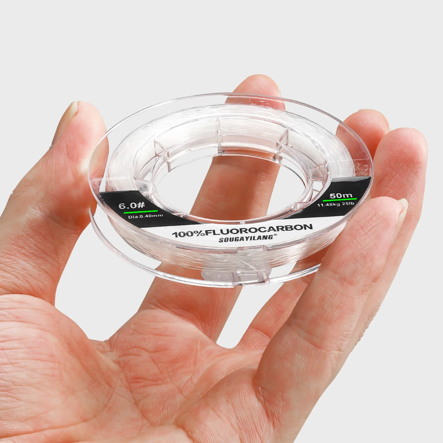 Sougayilang-sedas de Pesca de fluorocarbono, líneas de Pesca de baja ductilidad y alta sensibilidad, 50M, 3-25LB, aparejos de Pesca de prueba - imagen 3