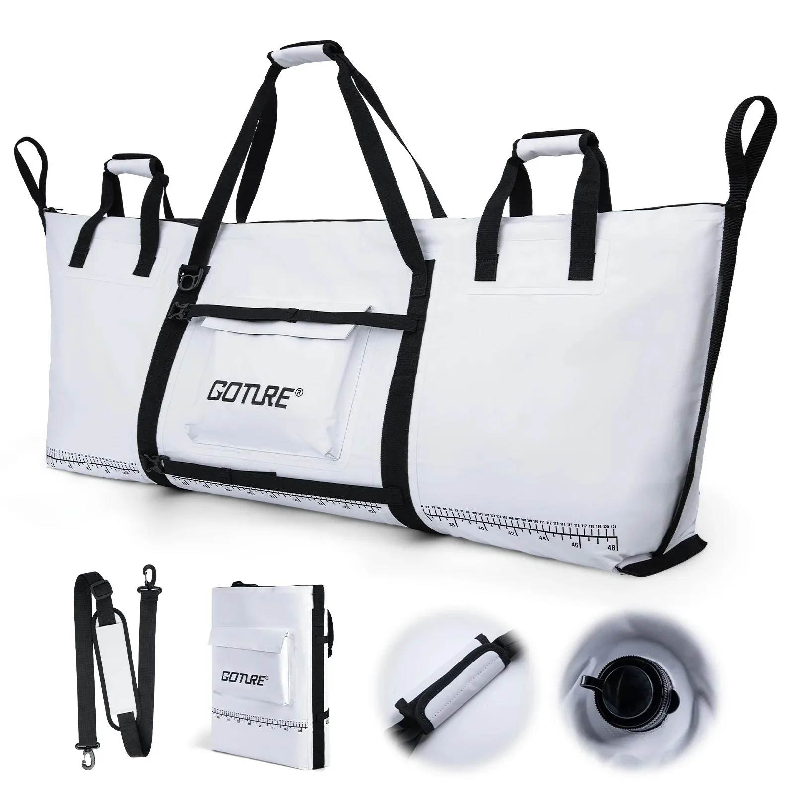Nevera de pesca Goture impermeable PVC 500D con regla medición